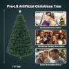image:imageGoplus 6ft Fiber Optic Artificial Christmas Tree Prelit Premium Spruce Tree with Solid Metal Stand 617 Branch Tips Xmas Full Tree for Indoor Holiday DecorationGreen