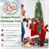 image:imageGoplus 6ft Fiber Optic Artificial Christmas Tree Prelit Premium Spruce Tree with Solid Metal Stand 617 Branch Tips Xmas Full Tree for Indoor Holiday DecorationPencil Tree