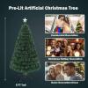 image:imageGoplus 6ft Fiber Optic Artificial Christmas Tree Prelit Premium Spruce Tree with Solid Metal Stand 617 Branch Tips Xmas Full Tree for Indoor Holiday DecorationGreen