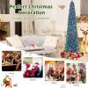 image:imageGoplus 6ft Fiber Optic Artificial Christmas Tree Prelit Premium Spruce Tree with Solid Metal Stand 617 Branch Tips Xmas Full Tree for Indoor Holiday DecorationPencil Tree