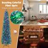 image:imageGoplus 6ft Fiber Optic Artificial Christmas Tree Prelit Premium Spruce Tree with Solid Metal Stand 617 Branch Tips Xmas Full Tree for Indoor Holiday DecorationPencil Tree