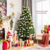 image:imageGoplus 6ft Fiber Optic Artificial Christmas Tree Prelit Premium Spruce Tree with Solid Metal Stand 617 Branch Tips Xmas Full Tree for Indoor Holiday DecorationFull Tree