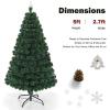 image:imageGoplus 6ft Fiber Optic Artificial Christmas Tree Prelit Premium Spruce Tree with Solid Metal Stand 617 Branch Tips Xmas Full Tree for Indoor Holiday DecorationGreen