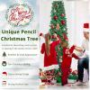 image:imageGoplus 6ft Fiber Optic Artificial Christmas Tree Prelit Premium Spruce Tree with Solid Metal Stand 617 Branch Tips Xmas Full Tree for Indoor Holiday DecorationPencil Tree