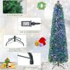 image:imageGoplus 6ft Fiber Optic Artificial Christmas Tree Prelit Premium Spruce Tree with Solid Metal Stand 617 Branch Tips Xmas Full Tree for Indoor Holiday DecorationPencil Tree