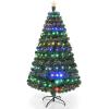 image:imageGoplus 6ft Fiber Optic Artificial Christmas Tree Prelit Premium Spruce Tree with Solid Metal Stand 617 Branch Tips Xmas Full Tree for Indoor Holiday DecorationGreen