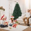 image:imageGoplus 6ft Fiber Optic Artificial Christmas Tree Prelit Premium Spruce Tree with Solid Metal Stand 617 Branch Tips Xmas Full Tree for Indoor Holiday DecorationGreen