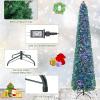 image:imageGoplus 6ft Fiber Optic Artificial Christmas Tree Prelit Premium Spruce Tree with Solid Metal Stand 617 Branch Tips Xmas Full Tree for Indoor Holiday DecorationPencil Tree