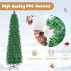 image:imageGoplus 6ft Fiber Optic Artificial Christmas Tree Prelit Premium Spruce Tree with Solid Metal Stand 617 Branch Tips Xmas Full Tree for Indoor Holiday DecorationPencil Tree