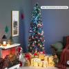 image:imageGoplus 6ft Fiber Optic Artificial Christmas Tree Prelit Premium Spruce Tree with Solid Metal Stand 617 Branch Tips Xmas Full Tree for Indoor Holiday DecorationPencil Tree