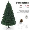 image:imageGoplus 6ft Fiber Optic Artificial Christmas Tree Prelit Premium Spruce Tree with Solid Metal Stand 617 Branch Tips Xmas Full Tree for Indoor Holiday DecorationGreen