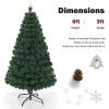 image:imageGoplus 6ft Fiber Optic Artificial Christmas Tree Prelit Premium Spruce Tree with Solid Metal Stand 617 Branch Tips Xmas Full Tree for Indoor Holiday DecorationGreen