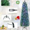 image:imageGoplus 6ft Fiber Optic Artificial Christmas Tree Prelit Premium Spruce Tree with Solid Metal Stand 617 Branch Tips Xmas Full Tree for Indoor Holiday DecorationPencil Tree