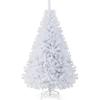 image:imageGoplus 4ft PreLit Flocked Pencil Christmas Tree Artificial Slim Xmas Tree with 225 PVC Branch Tips 100 LED Lights 2 Lighting Colors Timer amp 11 Modes for Indoor Home Office DecorWhite Full Tree
