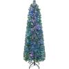 image:imageGoplus 6ft Fiber Optic Artificial Christmas Tree Prelit Premium Spruce Tree with Solid Metal Stand 617 Branch Tips Xmas Full Tree for Indoor Holiday DecorationPencil Tree