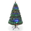 image:imageGoplus 6ft Fiber Optic Artificial Christmas Tree Prelit Premium Spruce Tree with Solid Metal Stand 617 Branch Tips Xmas Full Tree for Indoor Holiday DecorationGreen