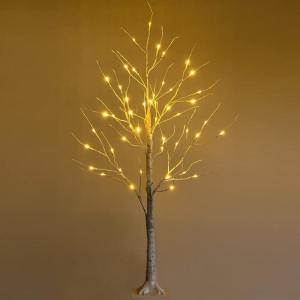 image:imageGoplus 4ft Lighted Twig Birch Tree with 48 Warm White LED Fairy Lights PreLit Artificial Christmas Tree White Birch Tree Indoor Outdoor Home Thanksgiving Christmas Holiday Decoration4 FT