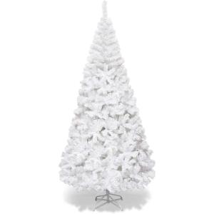 image:imageGoplus 4ft PreLit Flocked Pencil Christmas Tree Artificial Slim Xmas Tree with 225 PVC Branch Tips 100 LED Lights 2 Lighting Colors Timer amp 11 Modes for Indoor Home Office DecorWhite