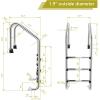 image:imageGoplus Swimming Pool Ladder 3Step4Step InGround Stainless Steel Step for IndoorOutdoor Pool Heavy Duty NonSlip Ladder Easy Assembly 3Step3Step