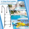 image:imageGoplus Swimming Pool Ladder 3Step4Step InGround Stainless Steel Step for IndoorOutdoor Pool Heavy Duty NonSlip Ladder Easy Assembly 3Step4 Steps