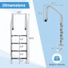 image:imageGoplus Swimming Pool Ladder 3Step4Step InGround Stainless Steel Step for IndoorOutdoor Pool Heavy Duty NonSlip Ladder Easy Assembly 3Step4 Steps