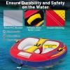 image:imageGoplus Towable Tube for Boating 1213 Person Inflatable Boat Tube wQuick Connector Drainage Cockpits Floating Raft Water Sports Towables for Youth AdultRedBlue  Large Seat