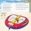image:imageGoplus Towable Tube for Boating 1213 Person Inflatable Boat Tube wQuick Connector Drainage Cockpits Floating Raft Water Sports Towables for Youth AdultRedBlue  Large Seat