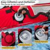 image:imageGoplus Towable Tube for Boating 1213 Person Inflatable Boat Tube wQuick Connector Drainage Cockpits Floating Raft Water Sports Towables for Youth AdultRedBlack  Deep Seat