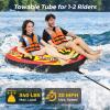 image:imageGoplus Towable Tube for Boating 1213 Person Inflatable Boat Tube wQuick Connector Drainage Cockpits Floating Raft Water Sports Towables for Youth AdultRedBlack  Deep Seat