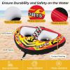 image:imageGoplus Towable Tube for Boating 1213 Person Inflatable Boat Tube wQuick Connector Drainage Cockpits Floating Raft Water Sports Towables for Youth AdultRedBlack  Deep Seat