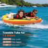 image:imageGoplus Towable Tube for Boating 1213 Riders Inflatable Boat Tube wQuick Connector Drainage Stabilizer Fins Floating Raft Water Sports Towables for Youth AdultYellow  12 Person