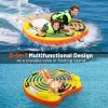 image:imageGoplus Towable Tube for Boating 1213 Riders Inflatable Boat Tube wQuick Connector Drainage Stabilizer Fins Floating Raft Water Sports Towables for Youth AdultYellow  12 Person
