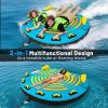 image:imageGoplus Towable Tube for Boating 1213 Riders Inflatable Boat Tube wQuick Connector Drainage Stabilizer Fins Floating Raft Water Sports Towables for Youth AdultBlue  13 Person