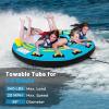 image:imageGoplus Towable Tube for Boating 1213 Riders Inflatable Boat Tube wQuick Connector Drainage Stabilizer Fins Floating Raft Water Sports Towables for Youth AdultBlue  13 Person
