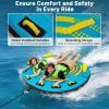 image:imageGoplus Towable Tube for Boating 1213 Riders Inflatable Boat Tube wQuick Connector Drainage Stabilizer Fins Floating Raft Water Sports Towables for Youth AdultBlue  13 Person