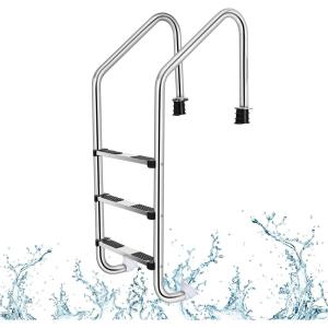 image:imageGoplus Swimming Pool Ladder 3Step4Step InGround Stainless Steel Step for IndoorOutdoor Pool Heavy Duty NonSlip Ladder Easy Assembly 3Step3Step