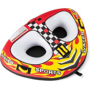 image:imageGoplus Towable Tube for Boating 1213 Person Inflatable Boat Tube wQuick Connector Drainage Cockpits Floating Raft Water Sports Towables for Youth AdultRedBlack  Deep Seat
