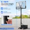 image:imageGoplus Basketball Hoop Outdoor 4110 FT Height Adjustable Basketball Goal System with 45 Inch Shatterproof PC Backboard Wheels for Adults in Court Backyard Driveway Pool