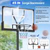image:imageGoplus Basketball Hoop Outdoor 4110 FT Height Adjustable Basketball Goal System with 45 Inch Shatterproof PC Backboard Wheels for Adults in Court Backyard Driveway Pool