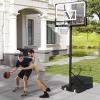 image:imageGoplus Basketball Hoop Outdoor 4110 FT Height Adjustable Basketball Goal System with 45 Inch Shatterproof PC Backboard Wheels for Adults in Court Backyard Driveway Pool