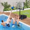 image:imageGoplus Basketball Hoop Outdoor 4110 FT Height Adjustable Basketball Goal System with 45 Inch Shatterproof PC Backboard Wheels for Adults in Court Backyard Driveway Pool