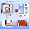 image:imageGoplus Basketball Hoop Outdoor 7410FT Quickly Height Adjustable Basketball Goal with 44 Inch Shatterproof PC Backboard Wheels Adults Basketball Stand for Court Backyard Driveway