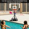 image:imageGoplus Basketball Hoop Outdoor Portable 337FT10FT Adjustable Basketball Goal System wShatterproof PC Backboard Wheels for Adults in Pool Driveway Backyard337 FT  BlackWhite