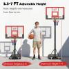 image:imageGoplus Basketball Hoop Outdoor Portable 337FT10FT Adjustable Basketball Goal System wShatterproof PC Backboard Wheels for Adults in Pool Driveway Backyard337 FT  BlackRed