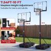 image:imageGoplus Foldable Basketball Hoop 10 FT Stepless Adjustable Basketball Goal System wFillable Base Wheels amp Shatterproof PC Backboard for Adults Indoor Outdoor Portable Basketball Stand for Backyard