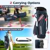 image:imageGoplus Golf Cart Bag Lightweight Portable Golf Bag with 14Way Divider Top 6 Zippered Pockets with Cooler Pocket Rain Hood Adjustable Shoulder Strap for Men WomenNavyRed