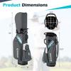 image:imageGoplus Golf Cart Bag Lightweight Portable Golf Bag with 14Way Divider Top 6 Zippered Pockets with Cooler Pocket Rain Hood Adjustable Shoulder Strap for Men WomenGreyBlue