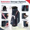 image:imageGoplus Golf Cart Bag Lightweight Portable Golf Bag with 14Way Divider Top 6 Zippered Pockets with Cooler Pocket Rain Hood Adjustable Shoulder Strap for Men WomenNavyRed