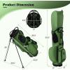 image:imageGoplus Golf Stand Bag Lightweight Golf Club Bag with 8Way Top Dividers Rain Hood 5 Pockets Detachable Dual StrapHandles Portable Golf Carry Bag for Men WomenMilitary Green