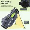 image:imageGoplus Golf Stand Bag Lightweight Golf Club Bag with 8Way Top Dividers Rain Hood 5 Pockets Detachable Dual StrapHandles Portable Golf Carry Bag for Men WomenGrey